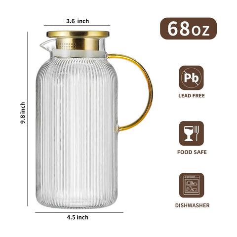 Buaic 2-pack glass pitchers set on a dinner table