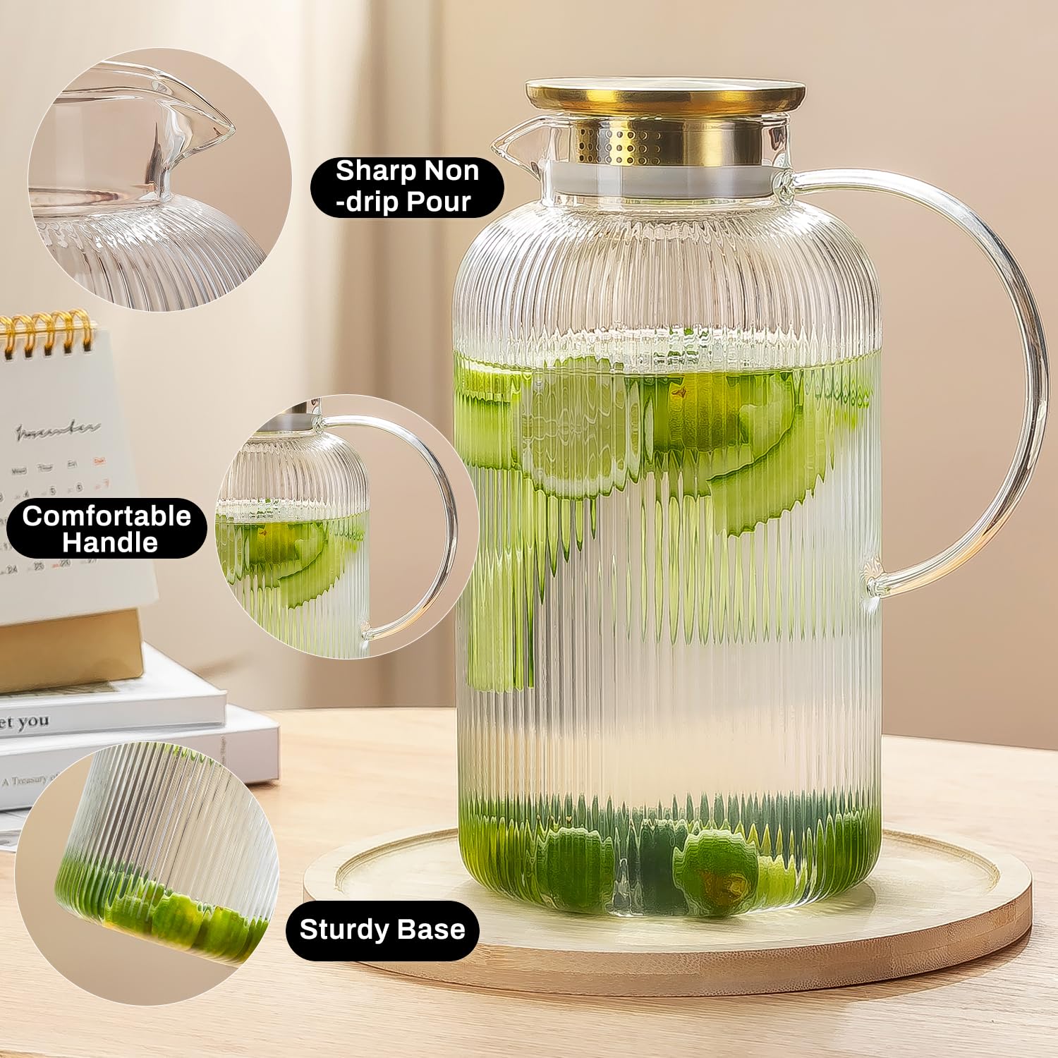 Buaic 100oz pitcher highlights large capacity for gatherings.
