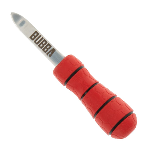 BUBBA shucking knife with curve-tip blade for effortless oyster leverage and quick openings.