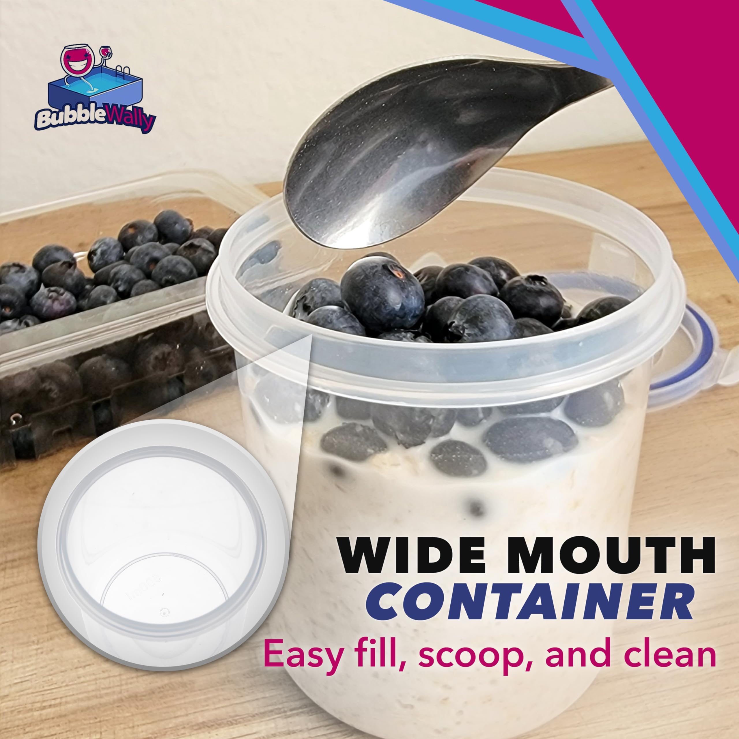 BubbleWally BPA-free storage jars for snacks, cereals, or candies