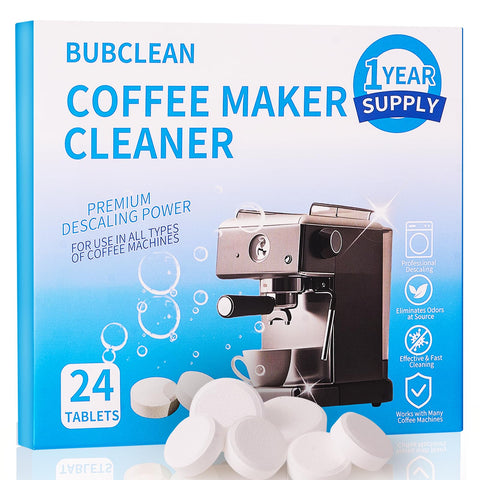 BUBCLEAN coffee maker cleaner tablet dispense for effortless descaling.