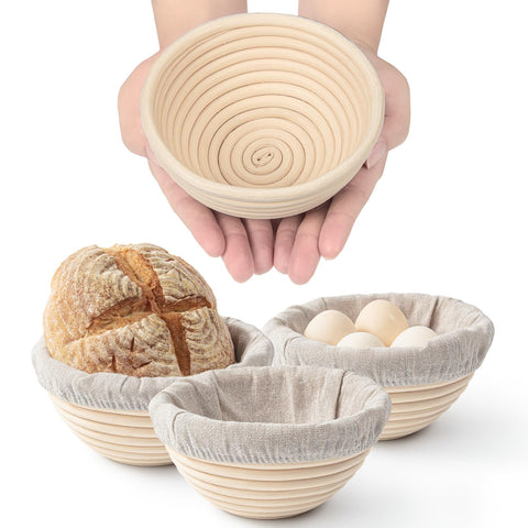 Bucciaratti mini banneton basket 5-inch top view for compact, sturdy dough rounds.