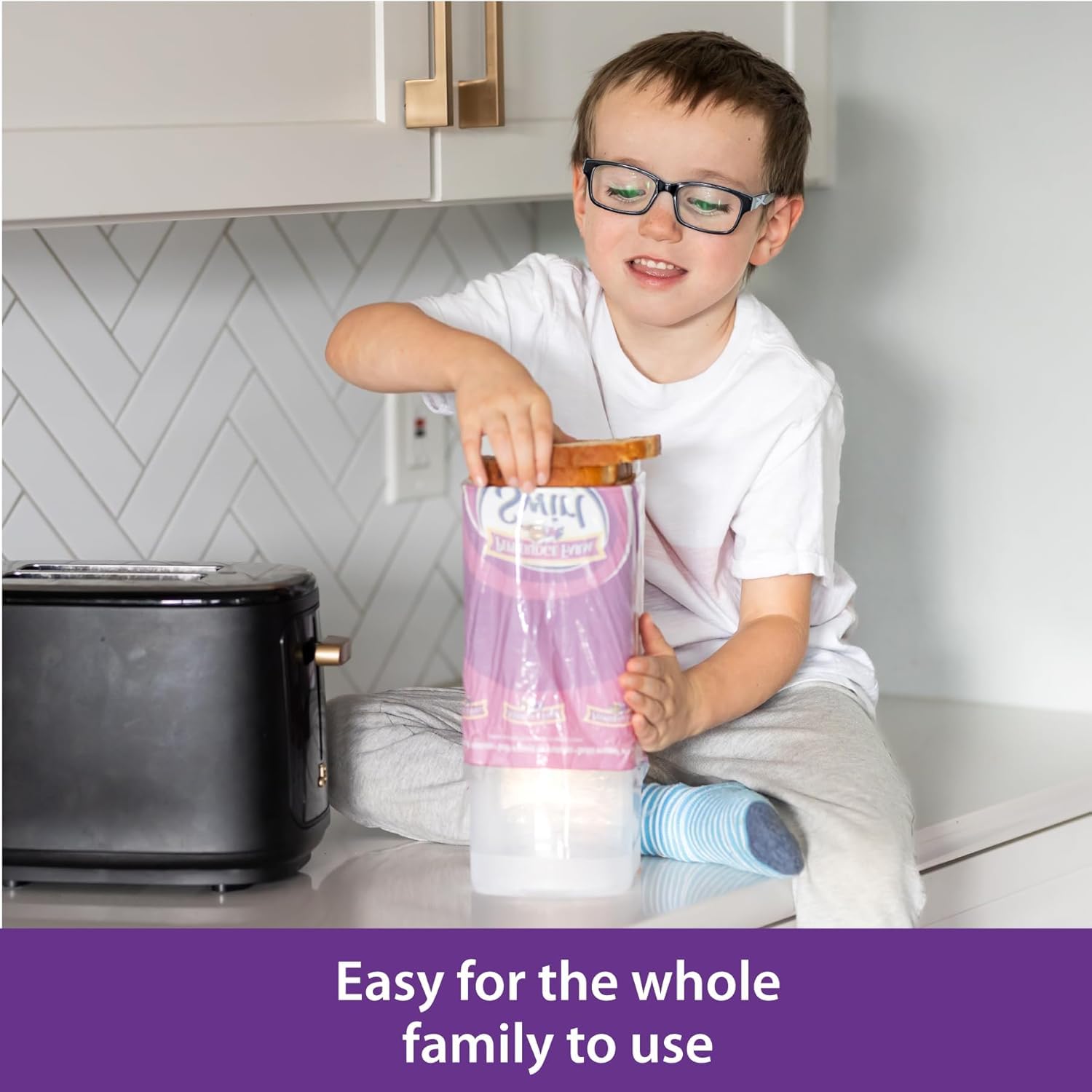 Buddeez Bread Buddy freshness container helps loaves stay soft longer.