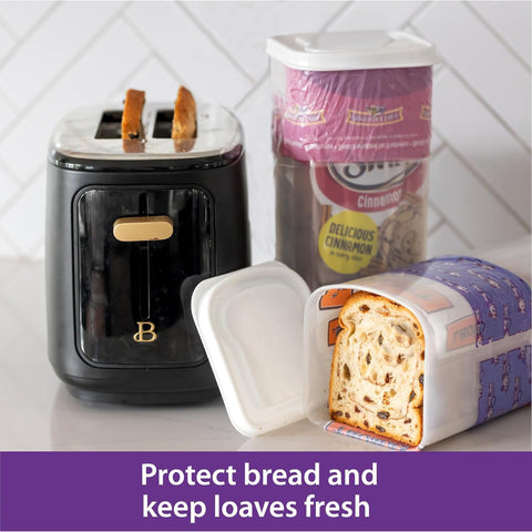 Buddeez Bread Buddy loaf storage keeps bakery bread at hand for quick use.