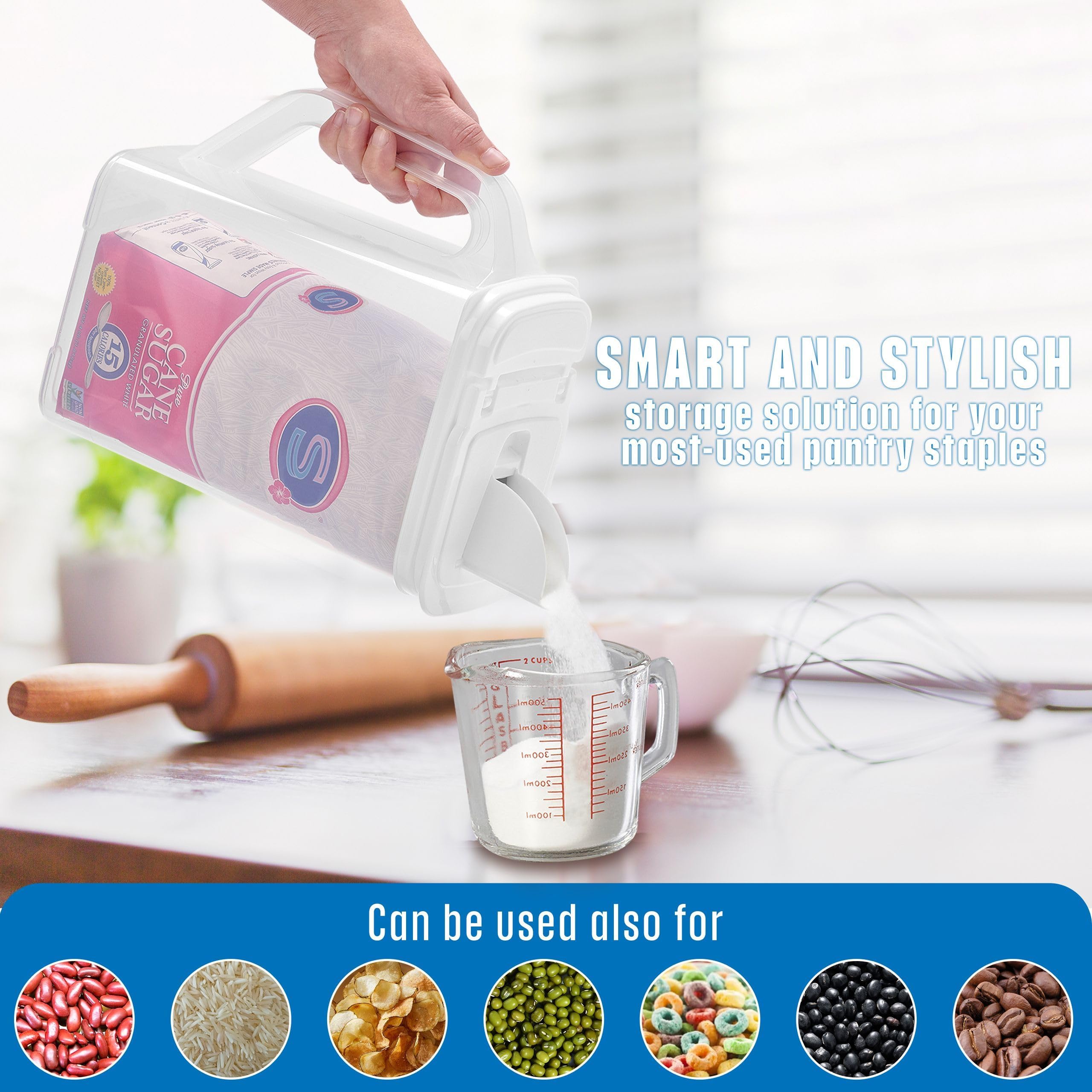 Buddeez stackable pantry bin keeps dry goods organized and accessible