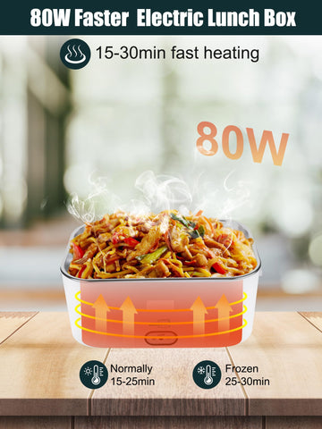 Buddew lunch box with 80W heating for fast warming of meals