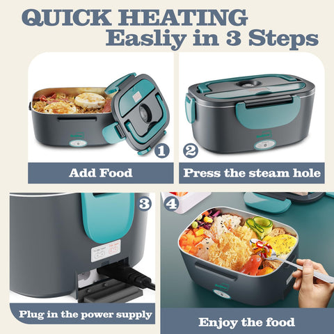 Buddew lunch box heat indicator demonstrates fast warming progress.