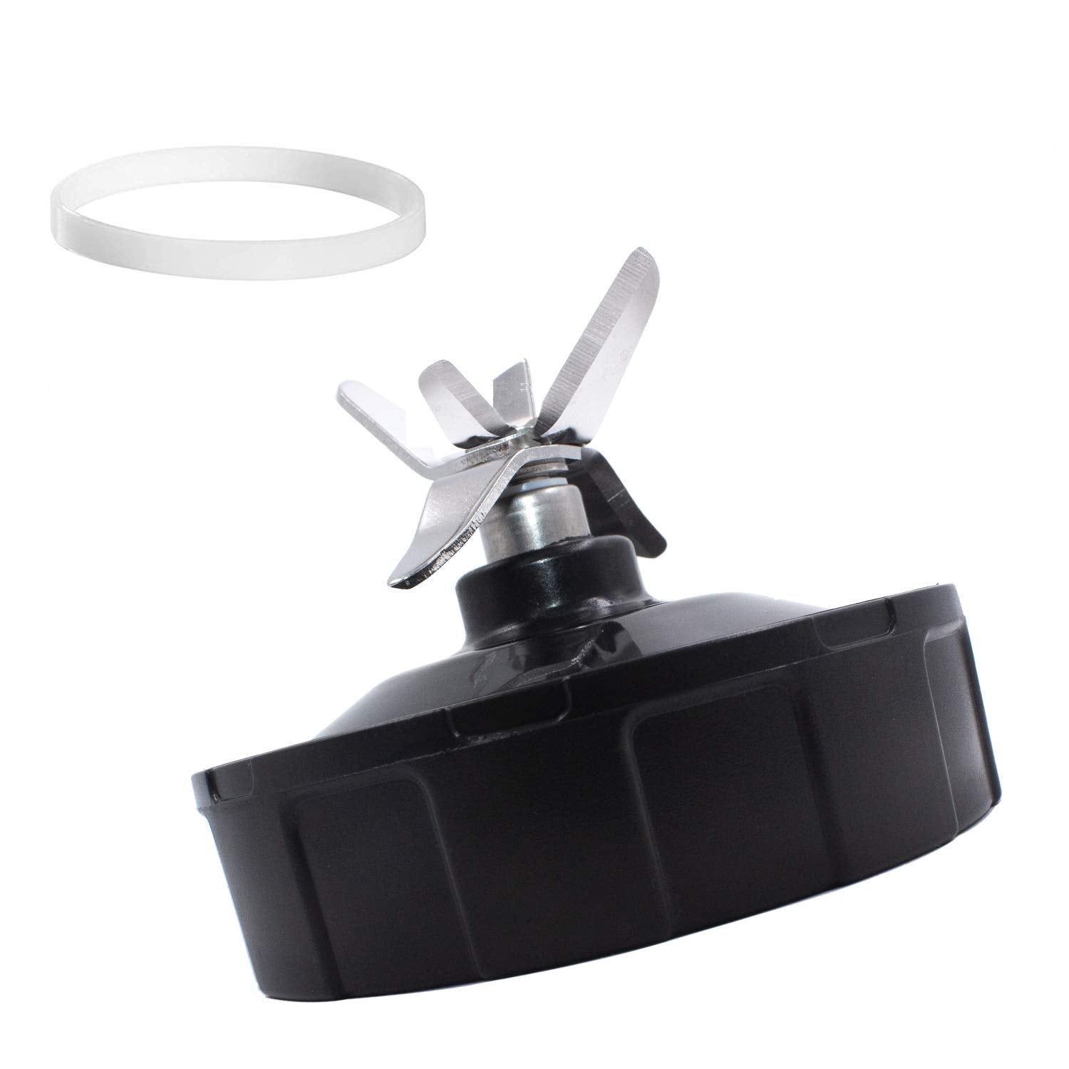 Buecmue 7-fin bottom blade assembly for Ninja blenders enhances blending consistency.
