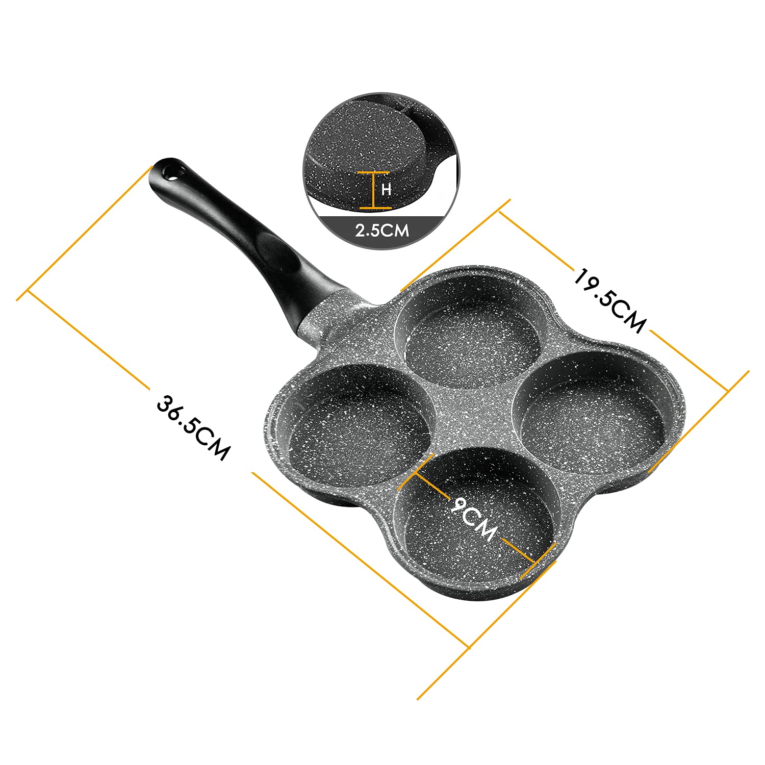 Buecmue dense nonstick coating pan helps food release with little oil