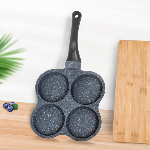 Buecmue flat design pan with sturdy hanging handle for easy storage