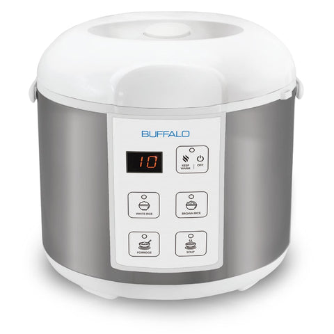 Buffalo Classic rice cooker inner pot with clad stainless steel for durable, non-toxic cooking.