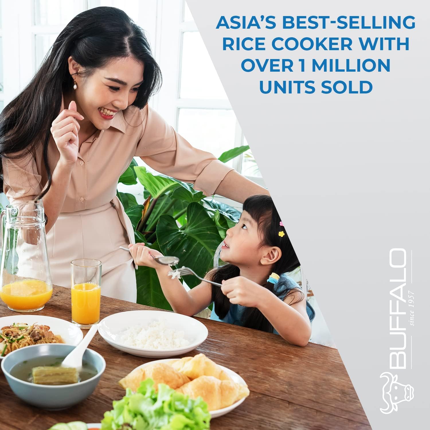 Buffalo Classic keep-warm feature helps keep meals ready to serve.