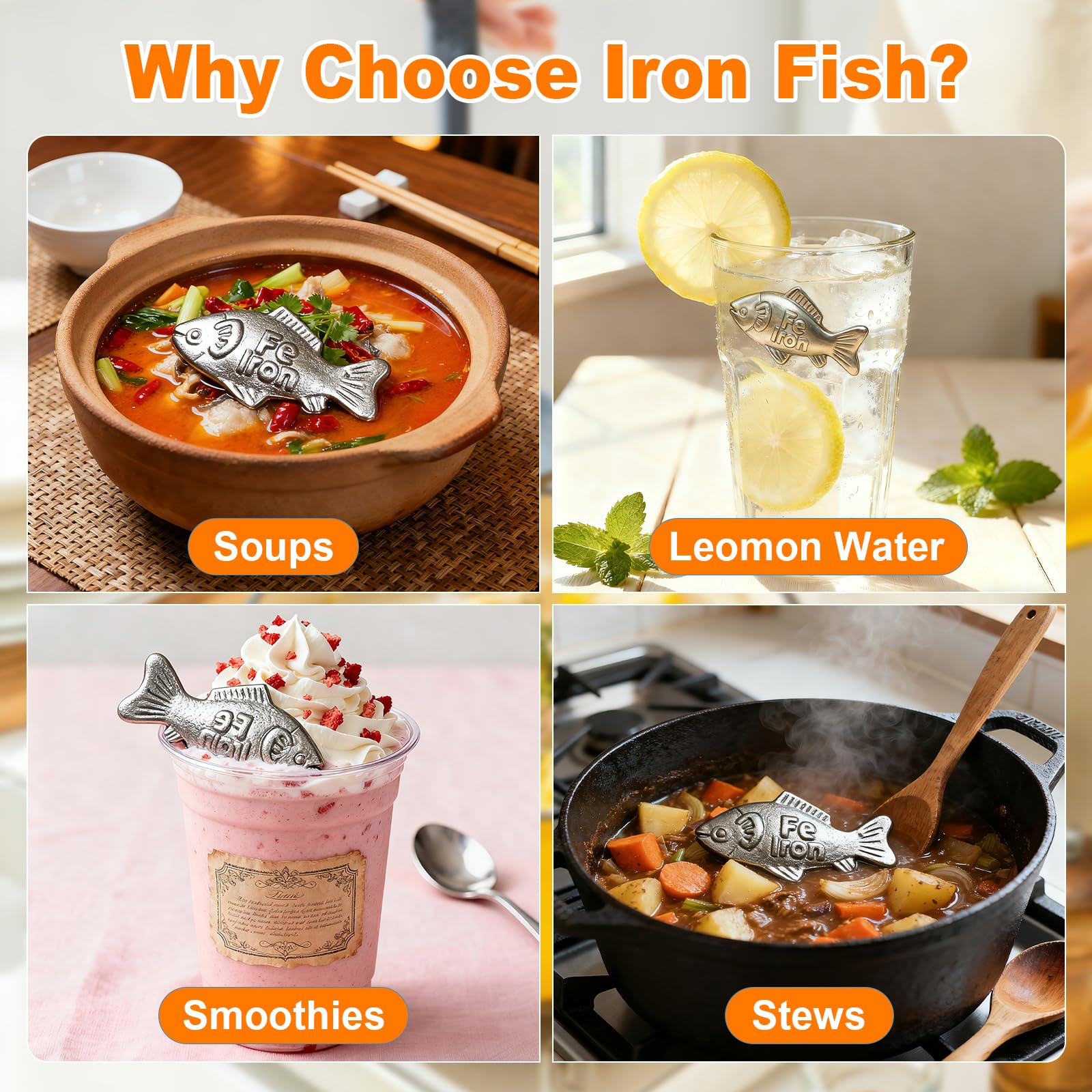 Buhobha Iron Fish hanging on kitchen rope for easy storage