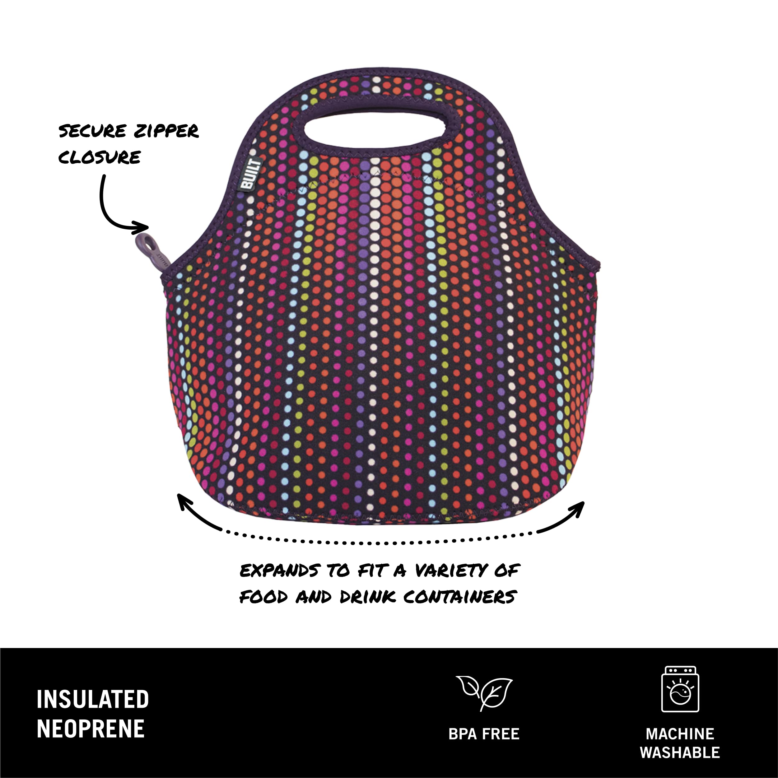 BUILT Gourmet Getaway insulated tote keeps foods cool or warm for hours.