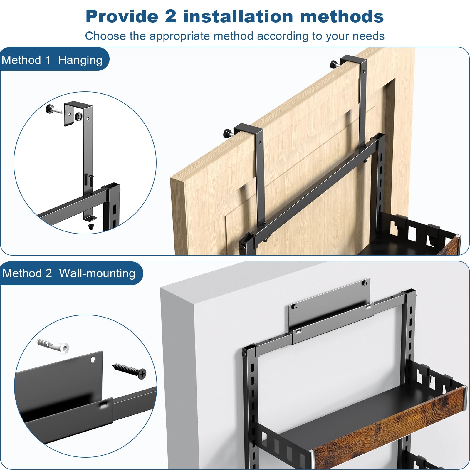 Bukfen 6-tier adjustable door rack showcases flexible shelving for cans and spices.