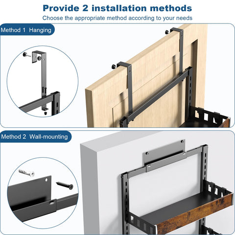 Bukfen 6-tier adjustable door rack showcases flexible shelving for cans and spices.