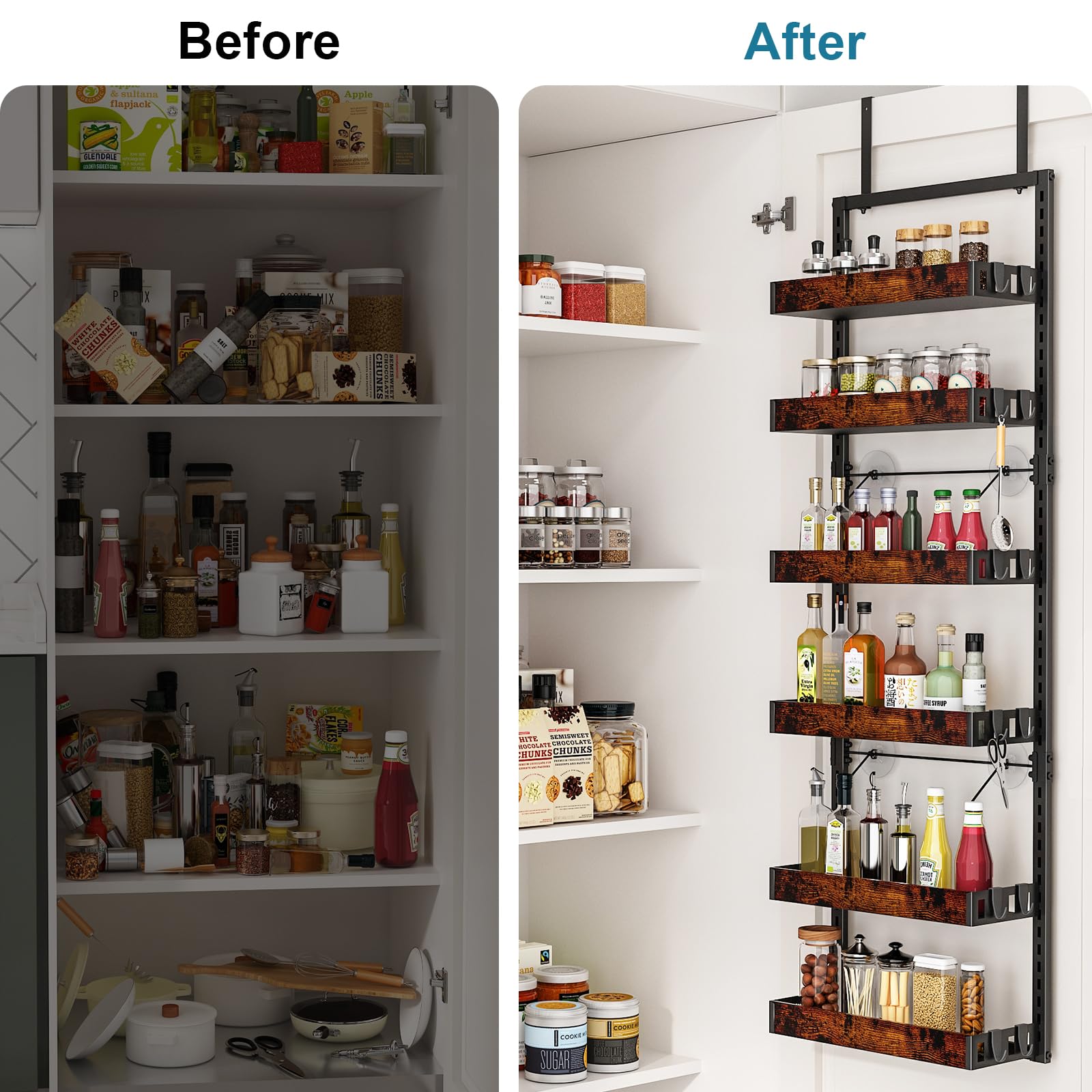 Bukfen large-capacity kitchen organizer helps declutter countertops and drawers.