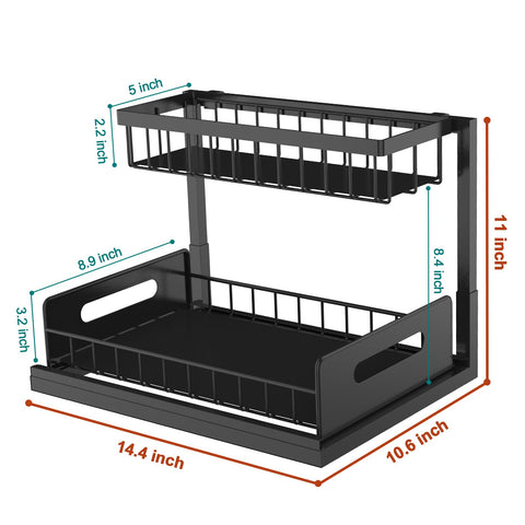 Bukfen 2-pack under-sink organizer keeps clutter away in tight spaces.