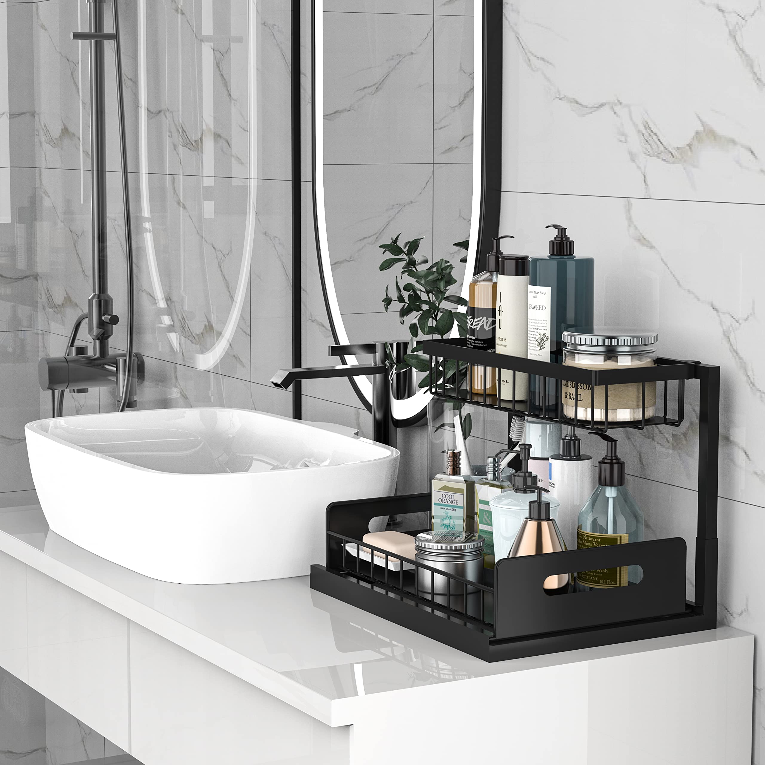 Bukfen removable washable trays simplify cleaning and maintenance under sink.