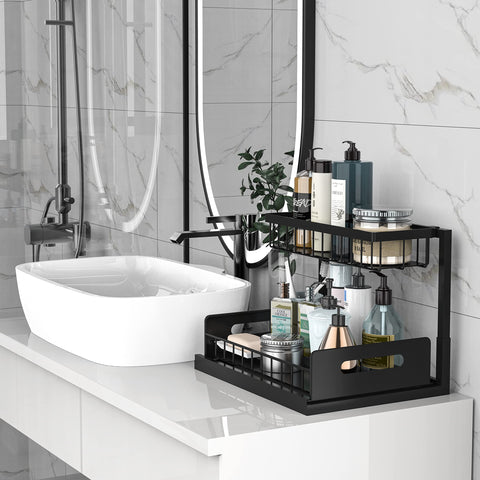 Bukfen removable washable trays simplify cleaning and maintenance under sink.