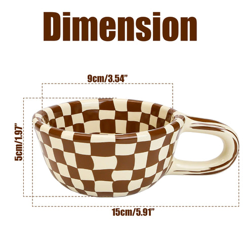 BuleVina checkered mug tea setup, ideal for afternoon tea moments.