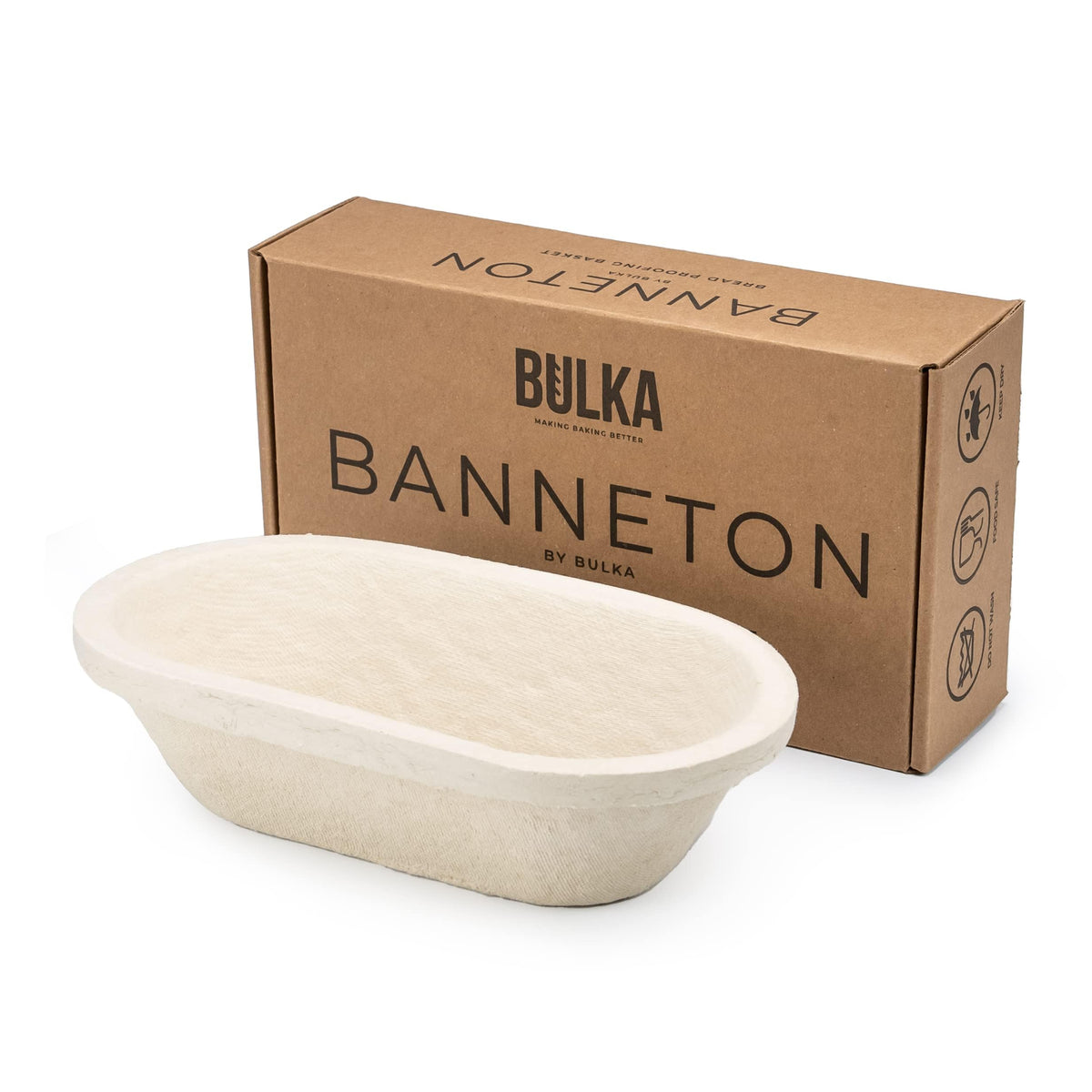 Bulka small oval 500g banneton proving dough for even loaf shape and rising