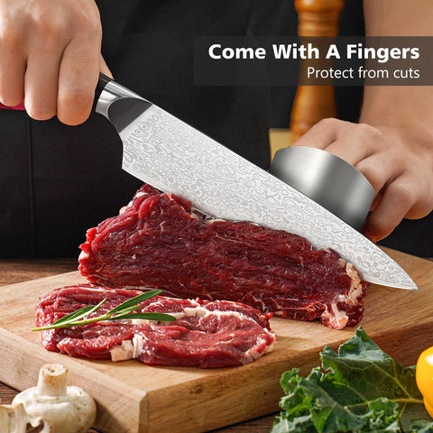 BULOFE protective blade guard stores safely after cooking.