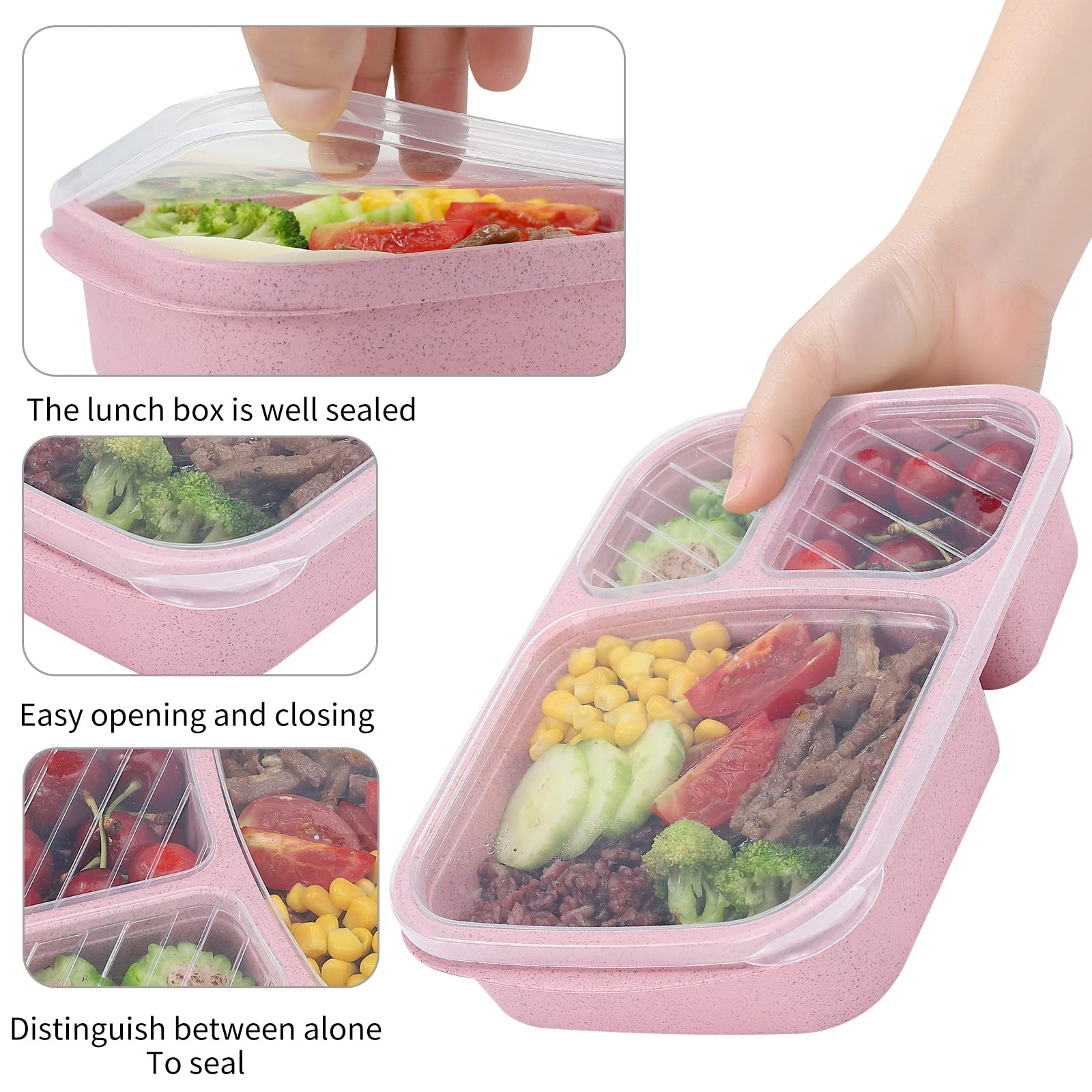 Buluker 4-pack Bento lightweight material close-up highlights portability.