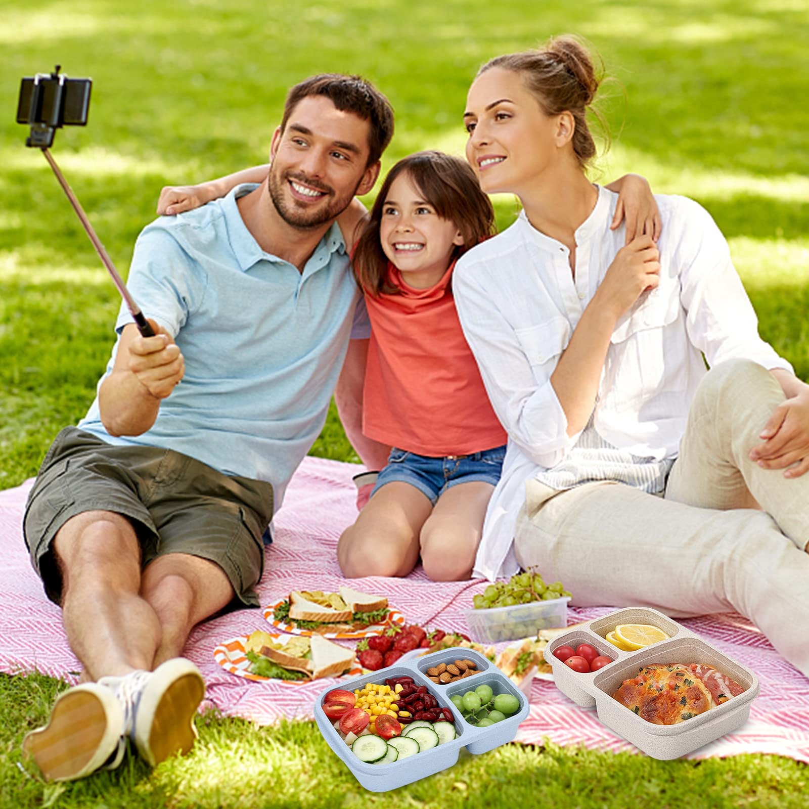 Buluker 4-pack Bento picnic use setup invites outdoor lunches.