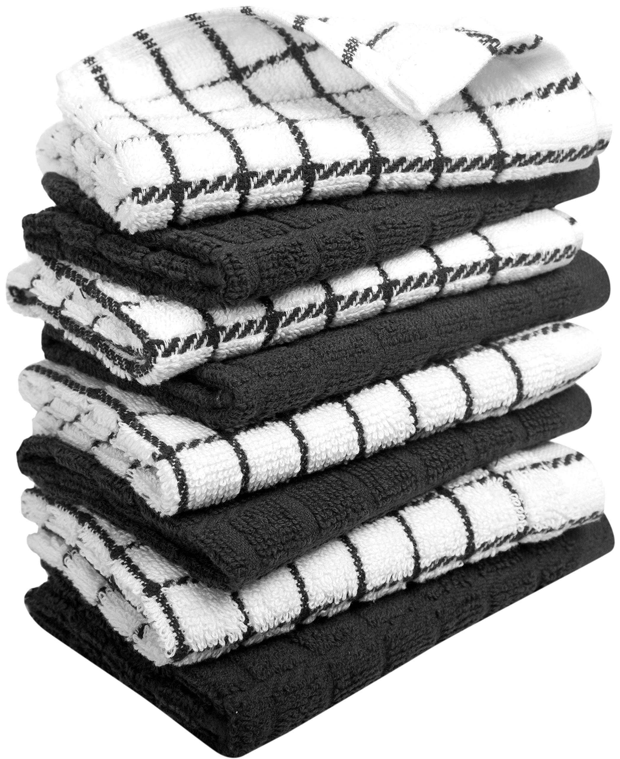 Bumble Towels black towels add a sleek look to your kitchen decor.