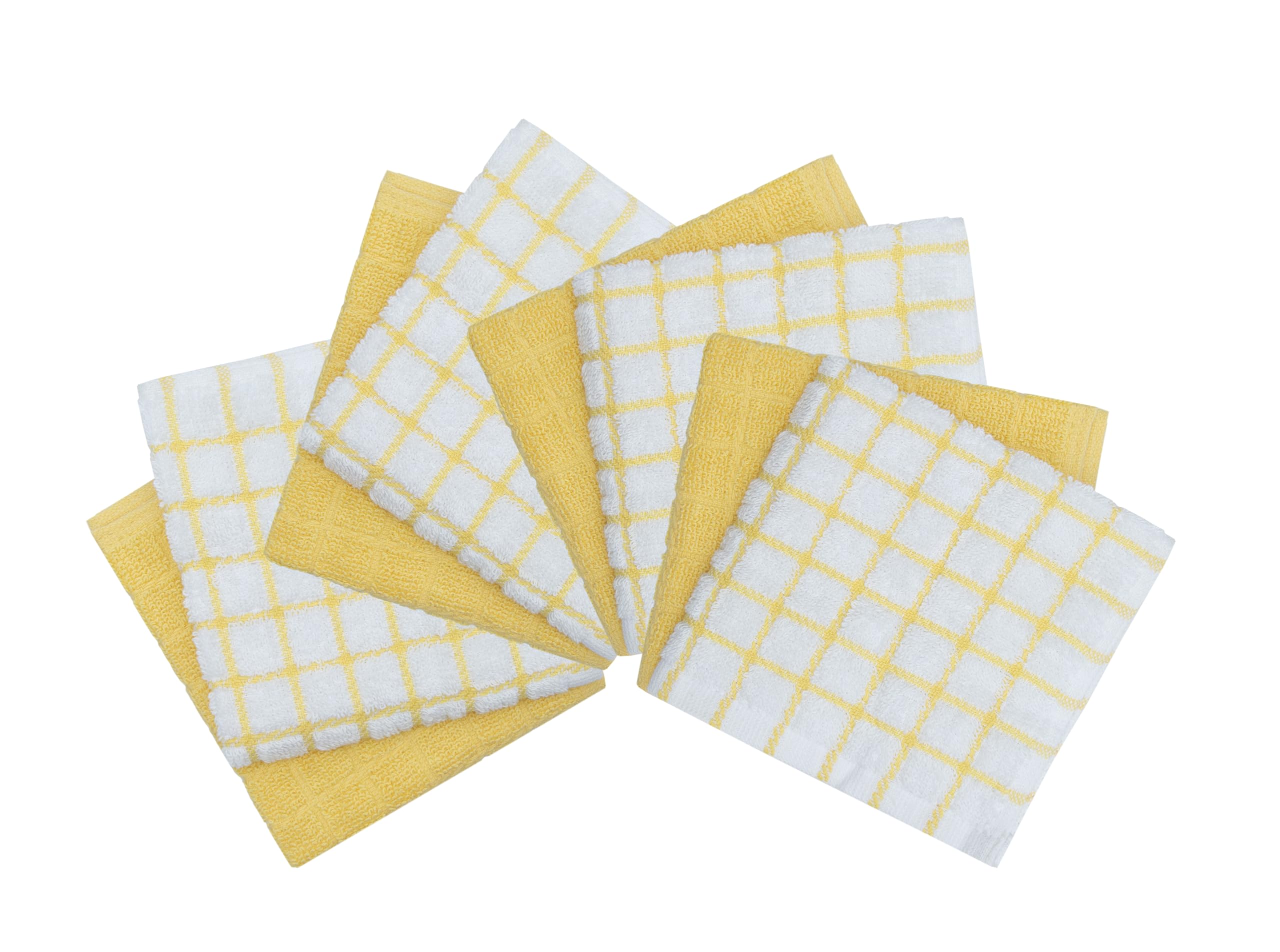 Bumble Towels yellow folded eight-pack highlights convenient, ready-to-use towels.