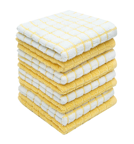 Bumble Towels dish towels yellow close-up texture for quick drying and soft absorption.