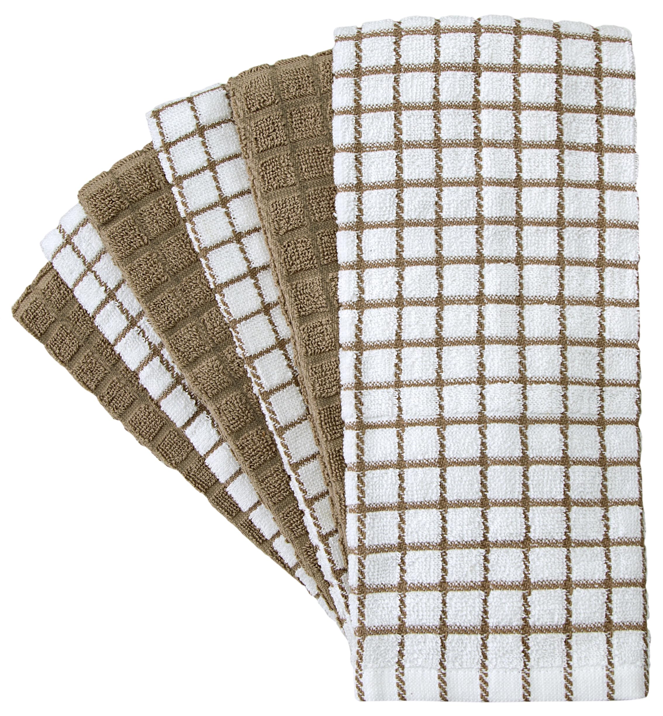 Bumble Kitchen Towels tan-soft-cotton feel plush for family kitchen tasks.