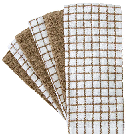 Bumble Kitchen Towels tan-soft-cotton feel plush for family kitchen tasks.