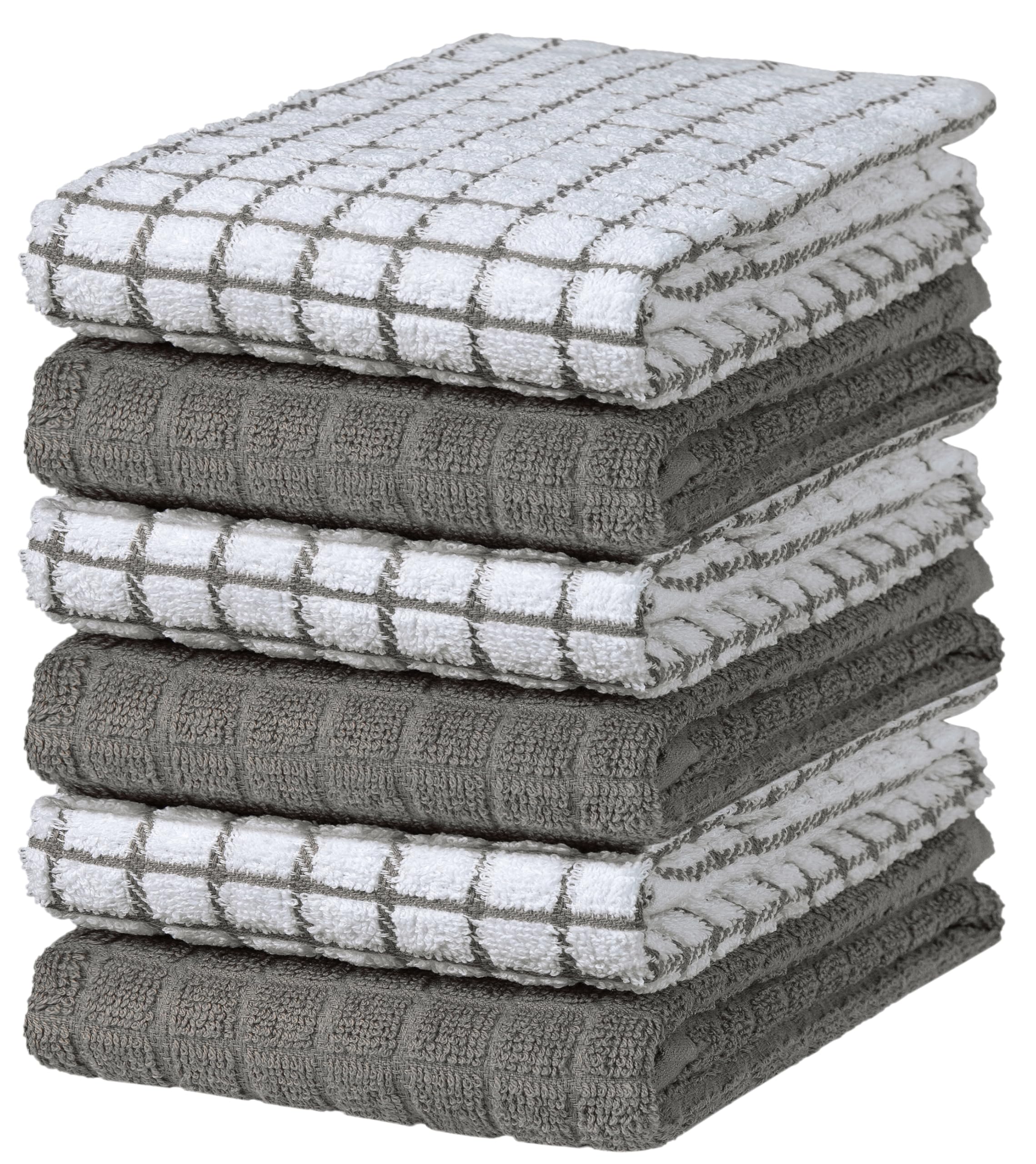 Bumble Towels kitchen towel with a dense, absorbent loom in gray for quick spill cleanup.