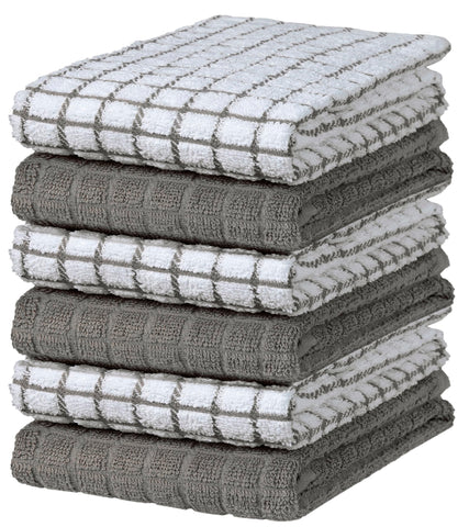 Bumble Towels kitchen towel with a dense, absorbent loom in gray for quick spill cleanup.