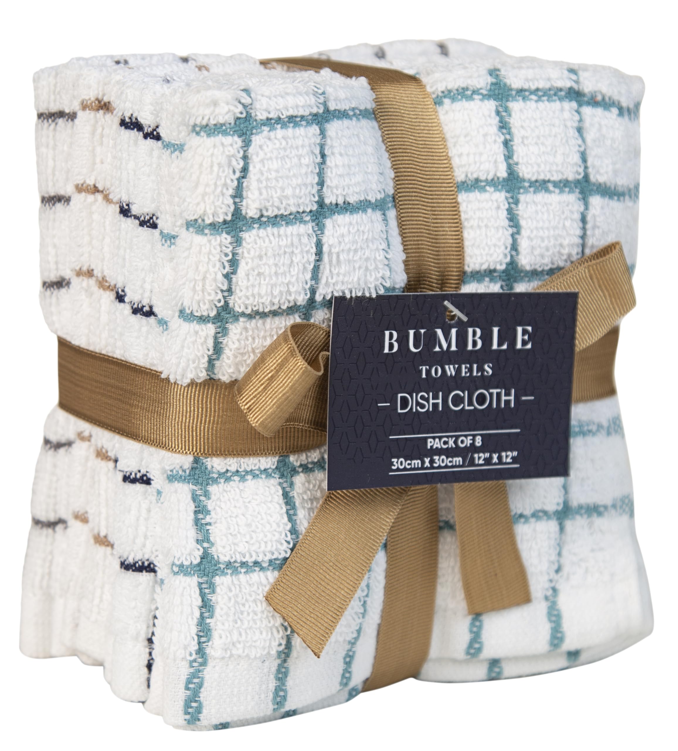 Bumble Towels multicoloured checked design adds cheerful style to kitchen tasks.