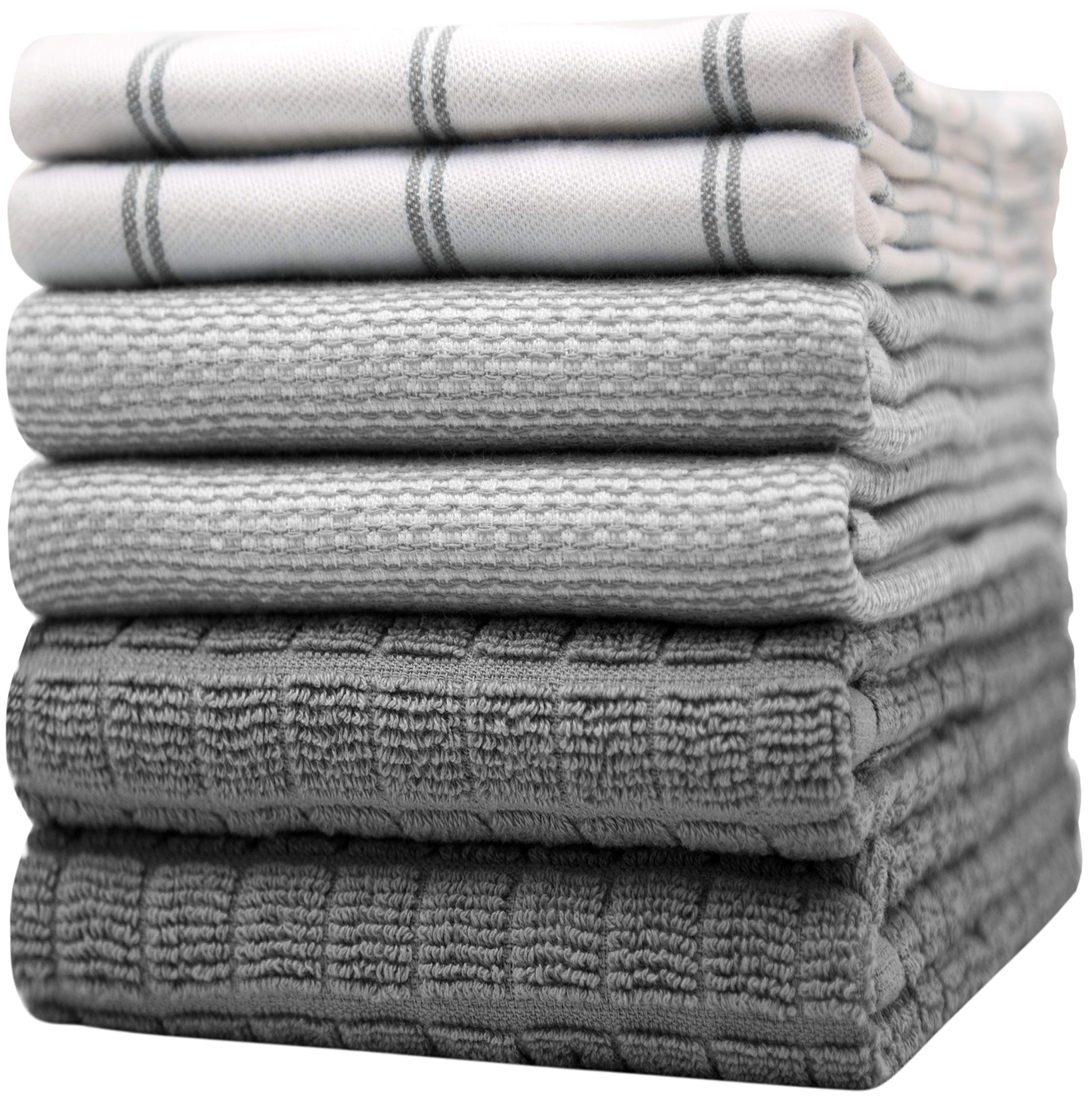 Bumble Towels Premium Kitchen Towels flat texture for quick absorbency on dishes.