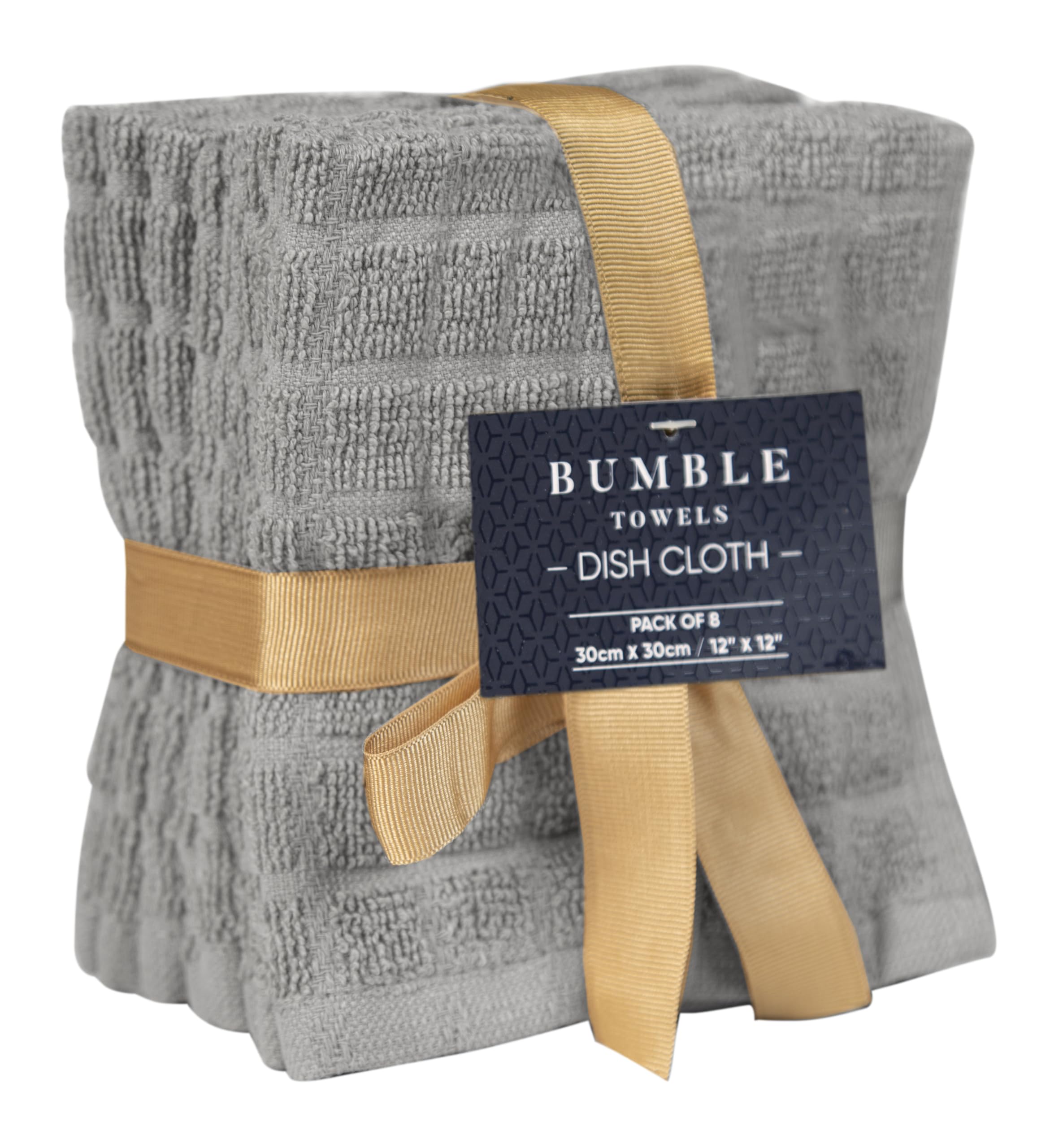 Bumble Towels tan dish towels beside sink for quick spill cleanups