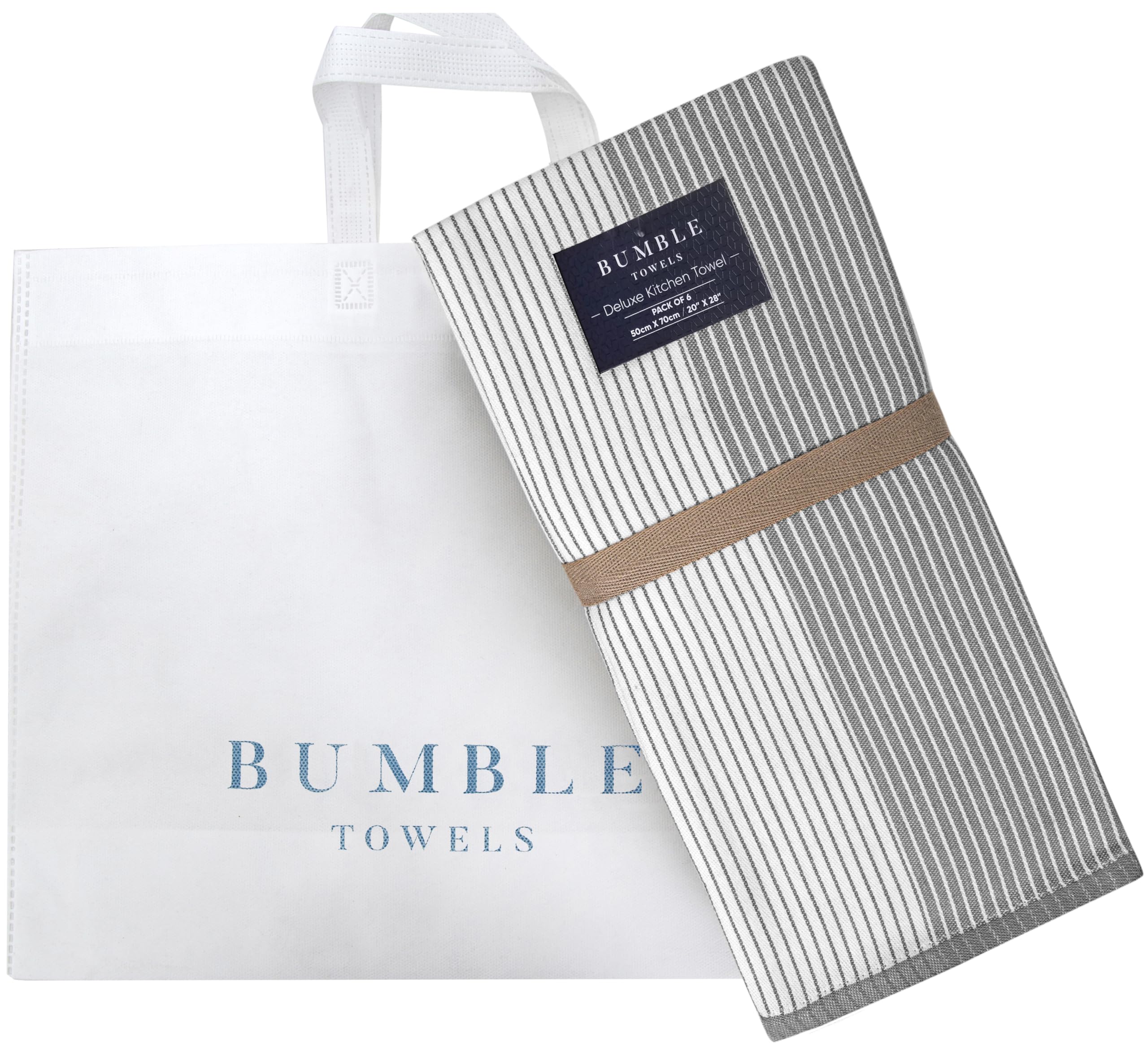 Bumble Towels gift-ready tote bag included for thoughtful housewarming gifts.