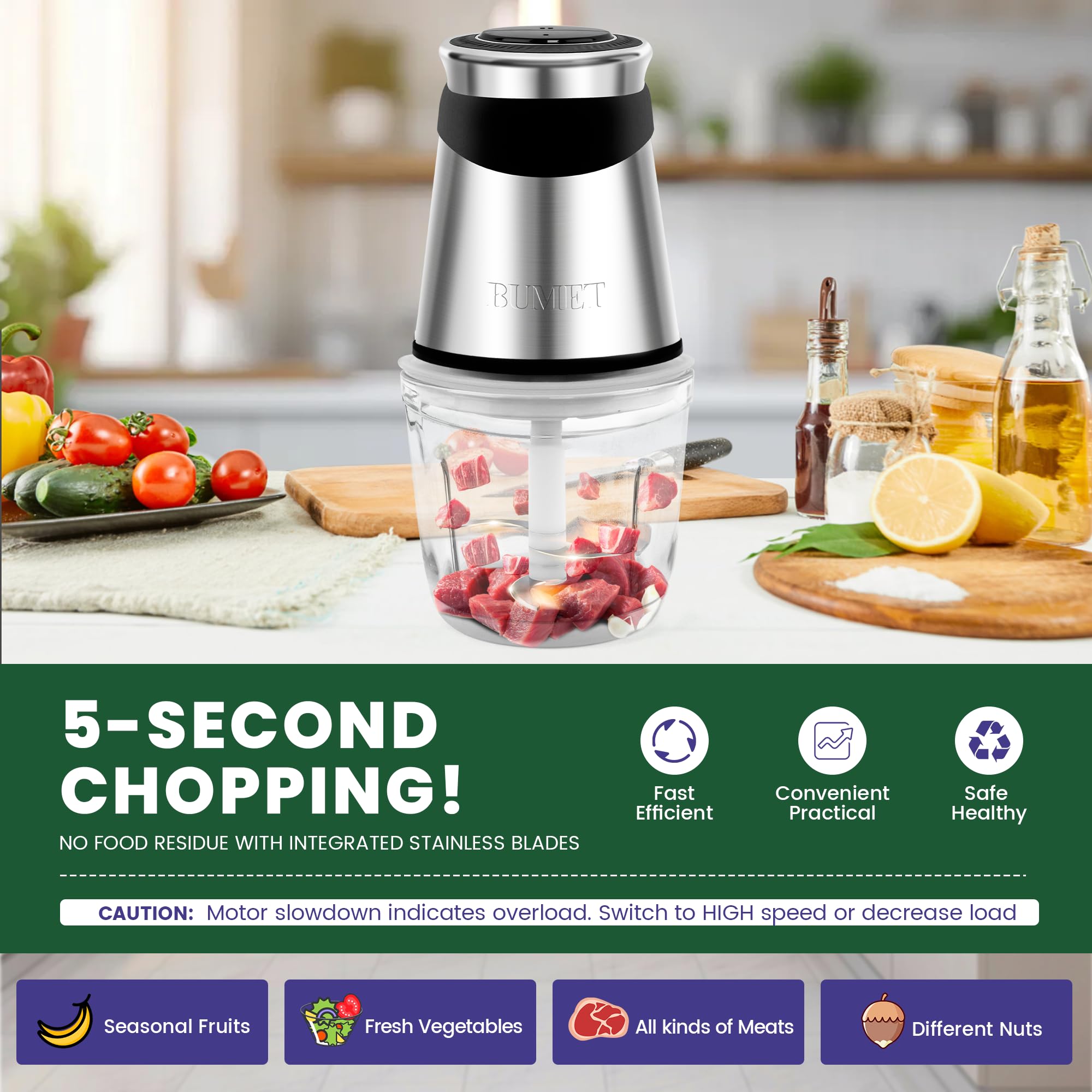 BUMET 2.5-cup bowl compact design saving counter space.