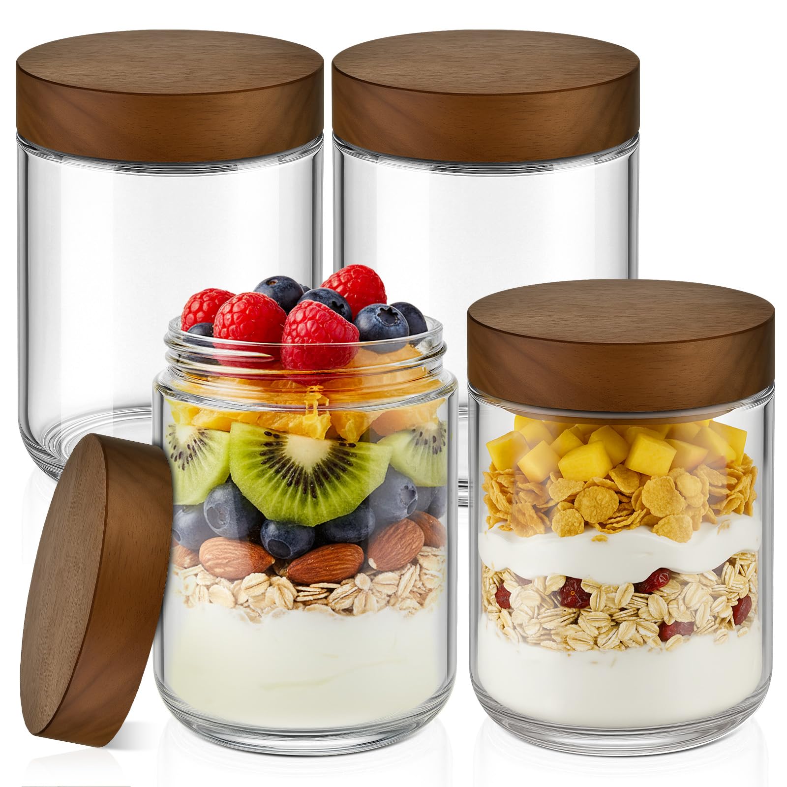 Bumobum 16oz overnight oats jar with lid for meal prep and fresh storage