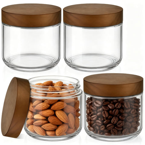 Bumobum 8oz glass mason jar with lid for portable snack portions and meal prep.