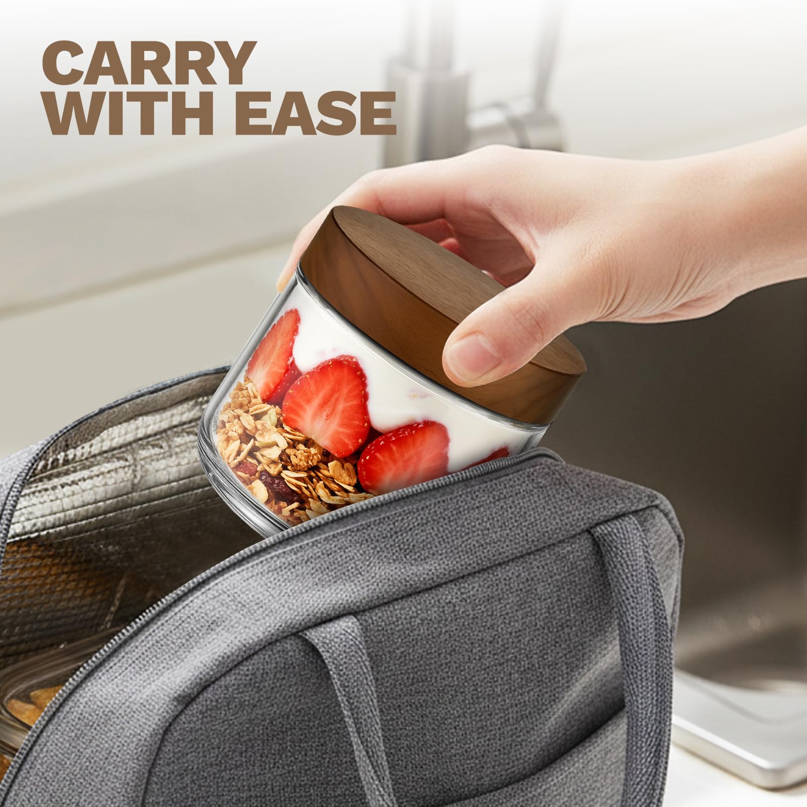 Bumobum layered dessert jar ideal for parfaits and toppings.