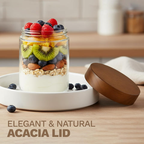 Bumobum glass jars stacked neatly to save kitchen space