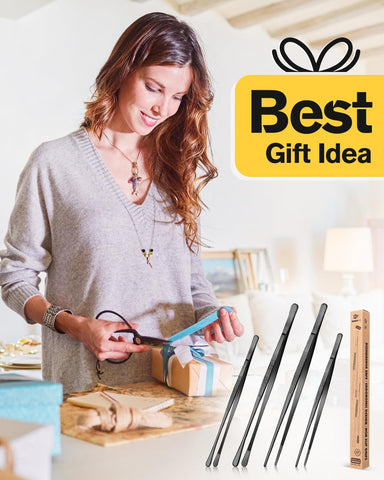 Bundlepro dishwasher-safe kitchen tweezers simplify cleanup after cooking.