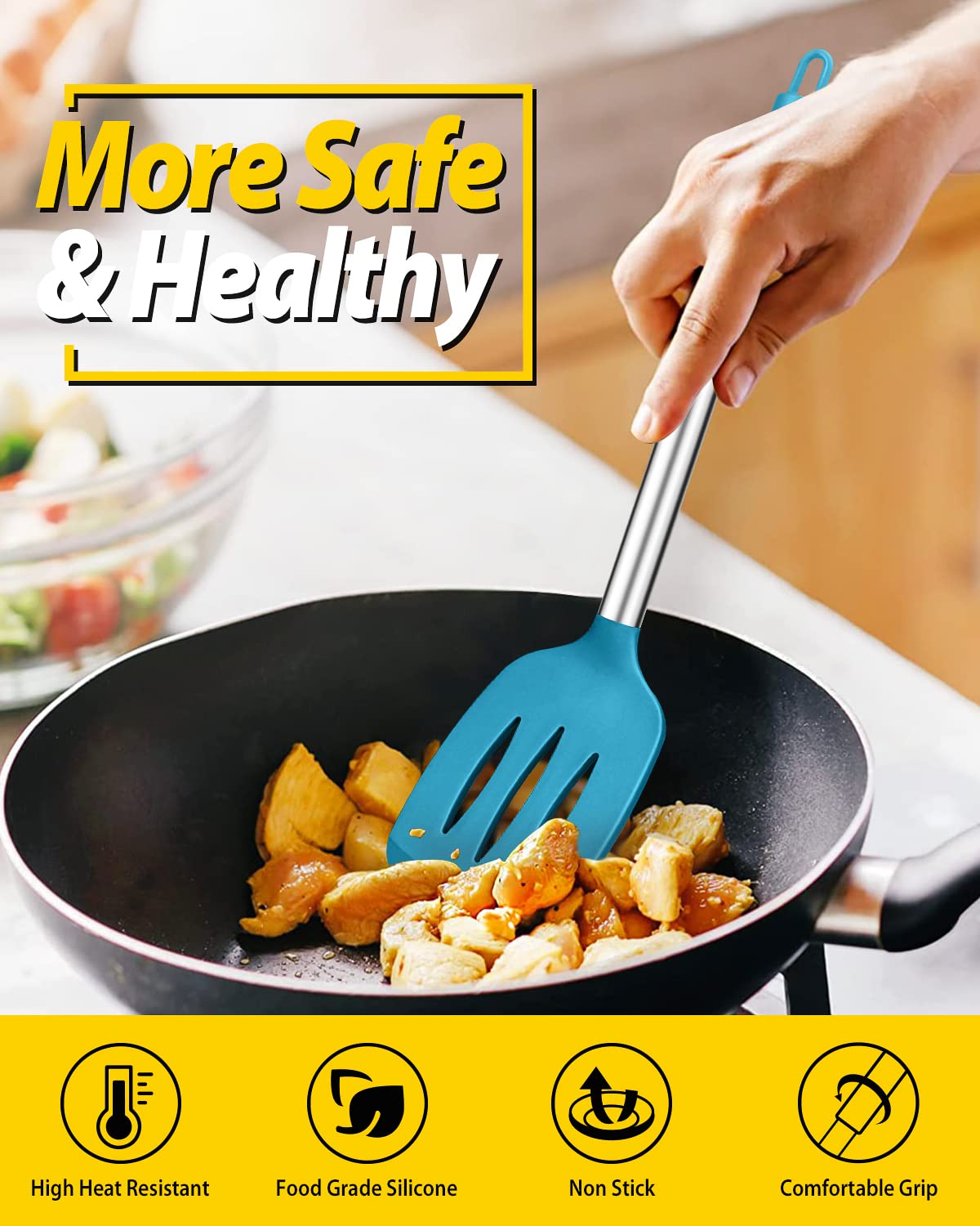 BundlePRO BPA-free kitchen turners provide safe, comfortable cooking experience.