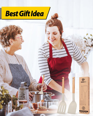 BundlePro durable wooden spatula set for versatile kitchen tasks
