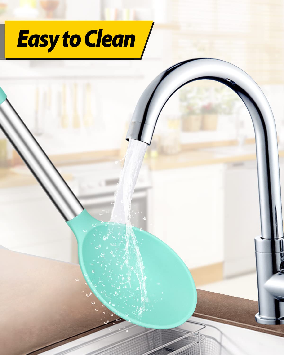 BUNDLEPRO easy-clean silicone spoons resist residue and dry quickly