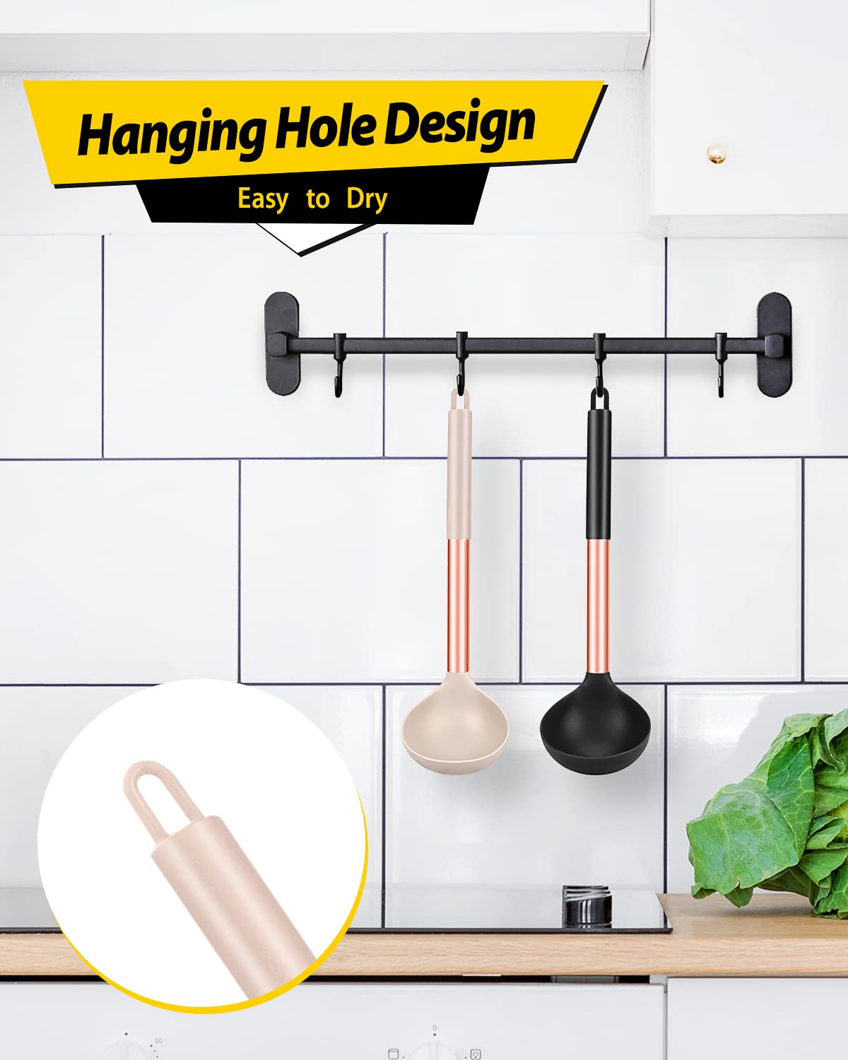 BundlePro ladle features a round hanging hole for quick drying and storage.